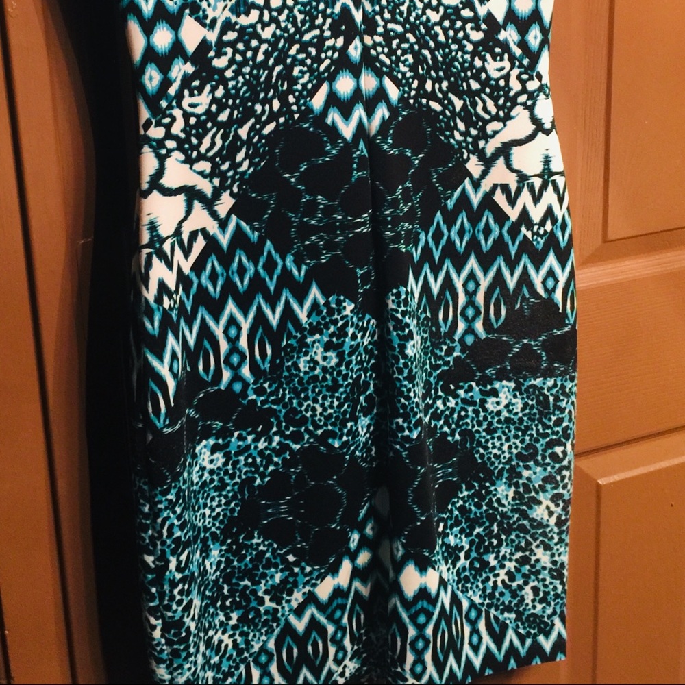 Printed Scuba Sheath with Mesh Back Detail